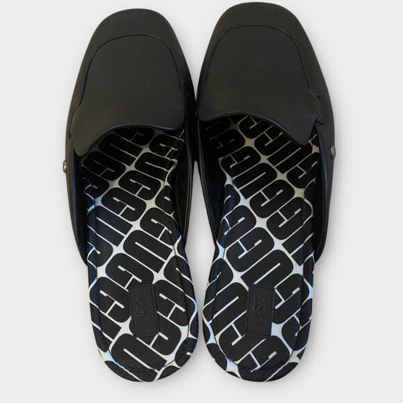 Ugg Janaya Mule Black Leather US 10 Slip On Loafer Flats Old Money Preppy Luxury - Picture 15 of 15